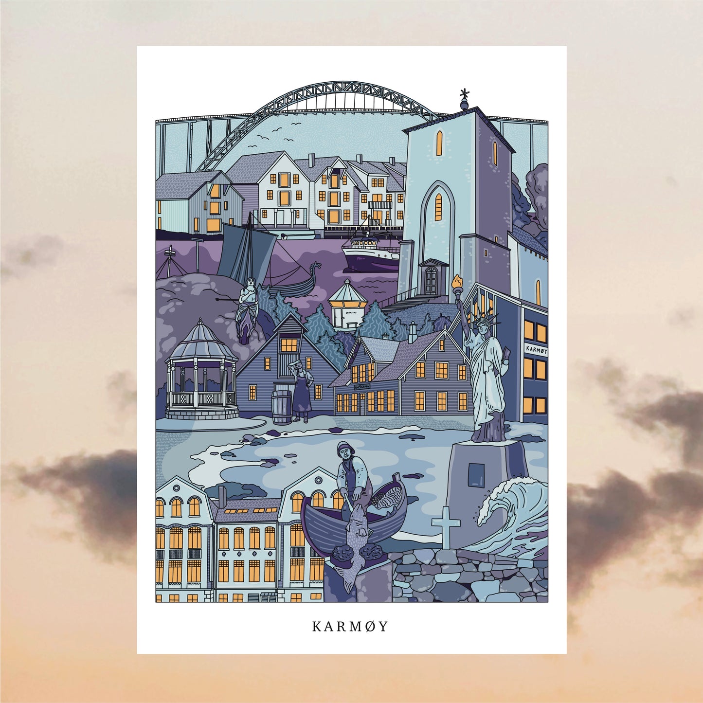 Karmøyplakaten i fargen Midnatt
